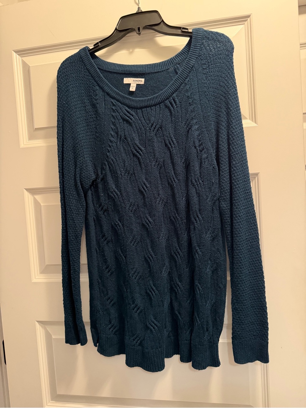 Sonoma Blue Cable Knit Scoop-Neck Sweater